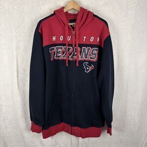 Houston Texans Full Zip Hoodie Jacket Mens Sz 2XL Blue Red NFL